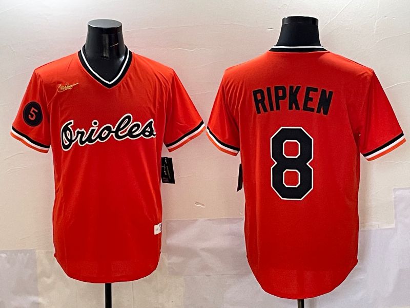 Men Baltimore Orioles #8 Ripken Orange Game 2025 Nike MLB Jersey style 5096